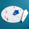 Deauville (Oval Shaped) — hand-embroidered Italian linen | Maison Alia
