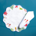 Rounded Corals & Jelly Fish — hand-embroidered Italian linen | Maison Alia