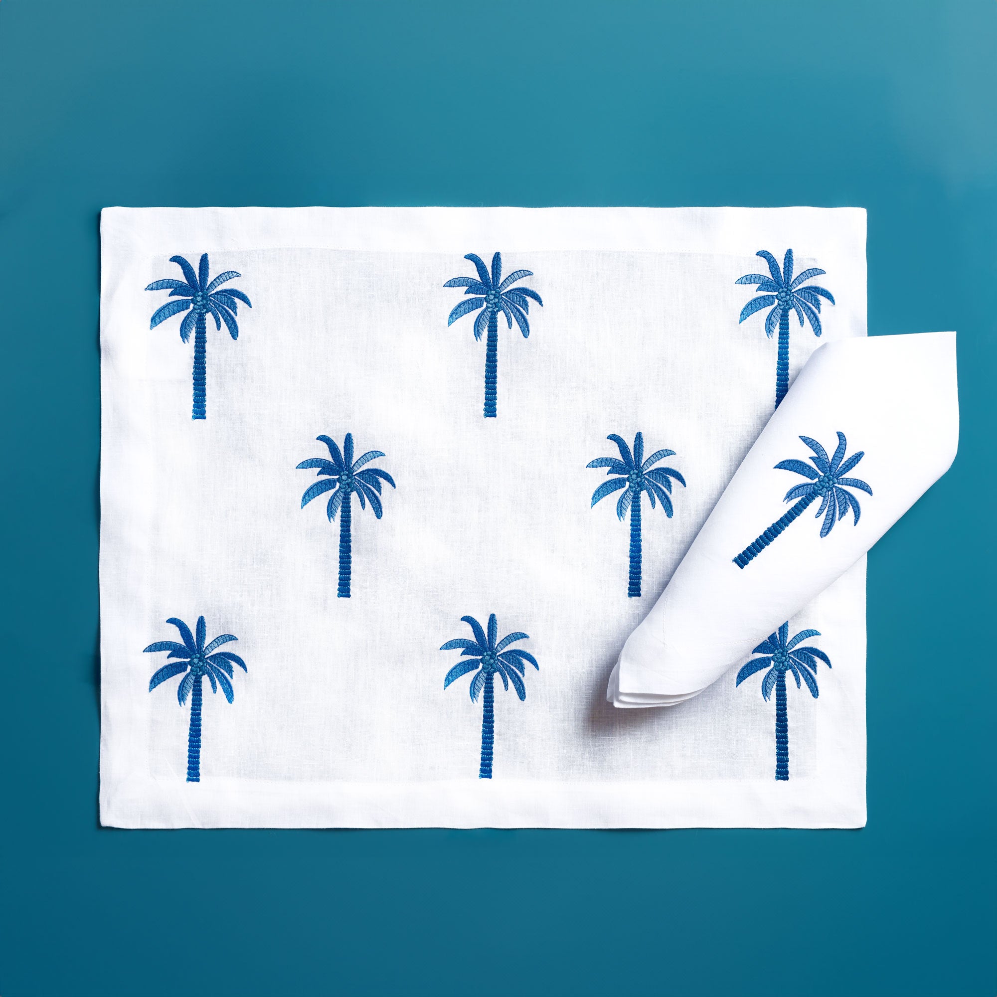 Table - Placemat - Blue Palm Trees
