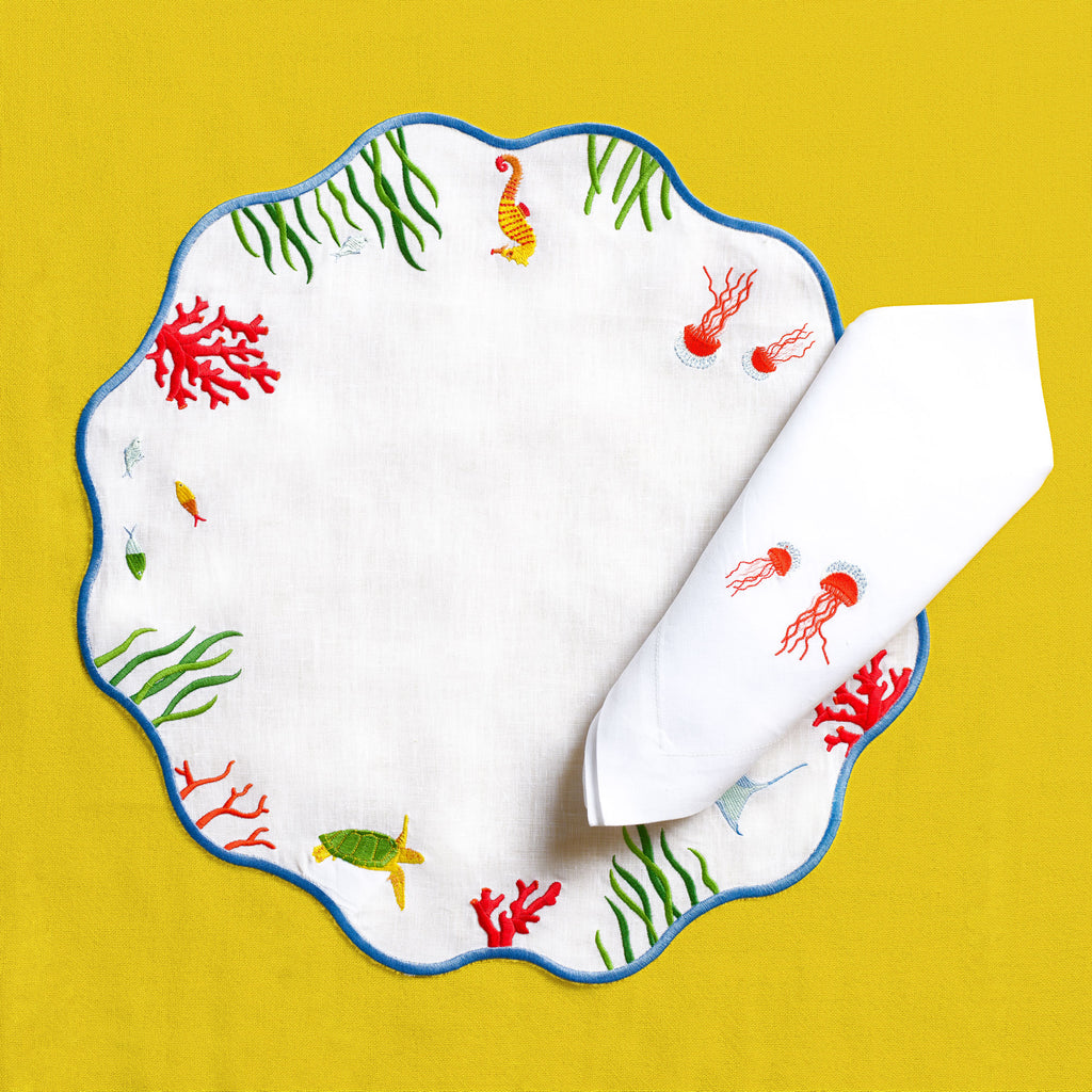 Table - Placemat - Rounded Corals & Jelly Fish