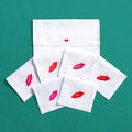 Bisous - Cocktail Napkins — hand-embroidered Italian linen cocktail napkin | Maison Alia
