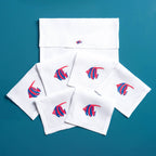 Table - Drink Placemat - Exotic Fishes (Hand-Embroidered)
