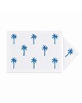 Blue Palm Trees (Placemat + Napkin) — hand-embroidered Italian linen placemat & napkin set | Maison Alia