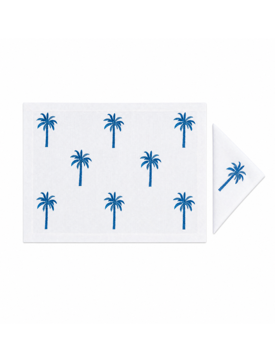 Blue Palm Trees (Placemat + Napkin)
