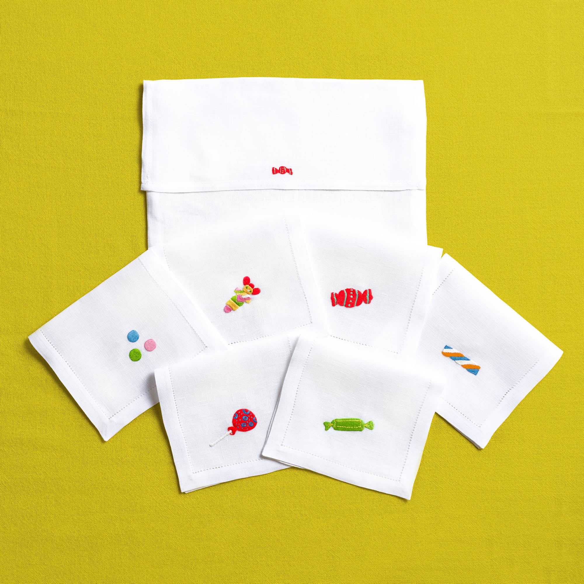 Table - Drink Placemat - Bonbons (Hand-Embroidered)