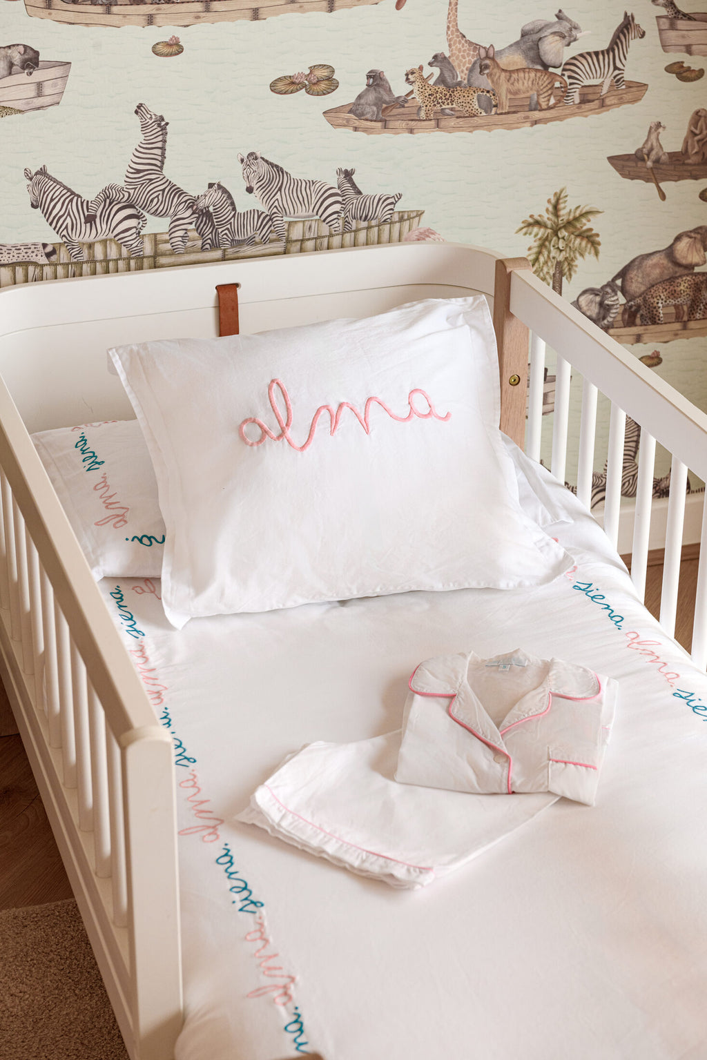 In Your Own Words — personalised embroidered kids bed linen | Maison Alia
