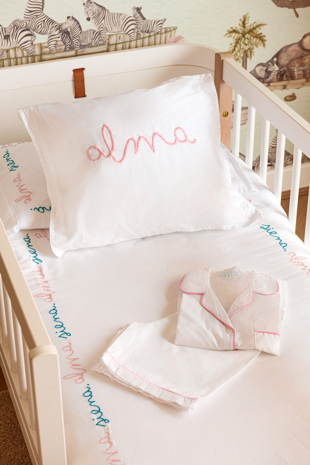 In Your Own Words — personalised embroidered kids bed linen | Maison Alia