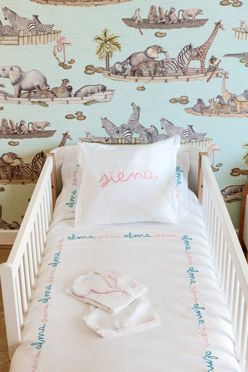 In Your Own Words — personalised embroidered kids bed linen | Maison Alia