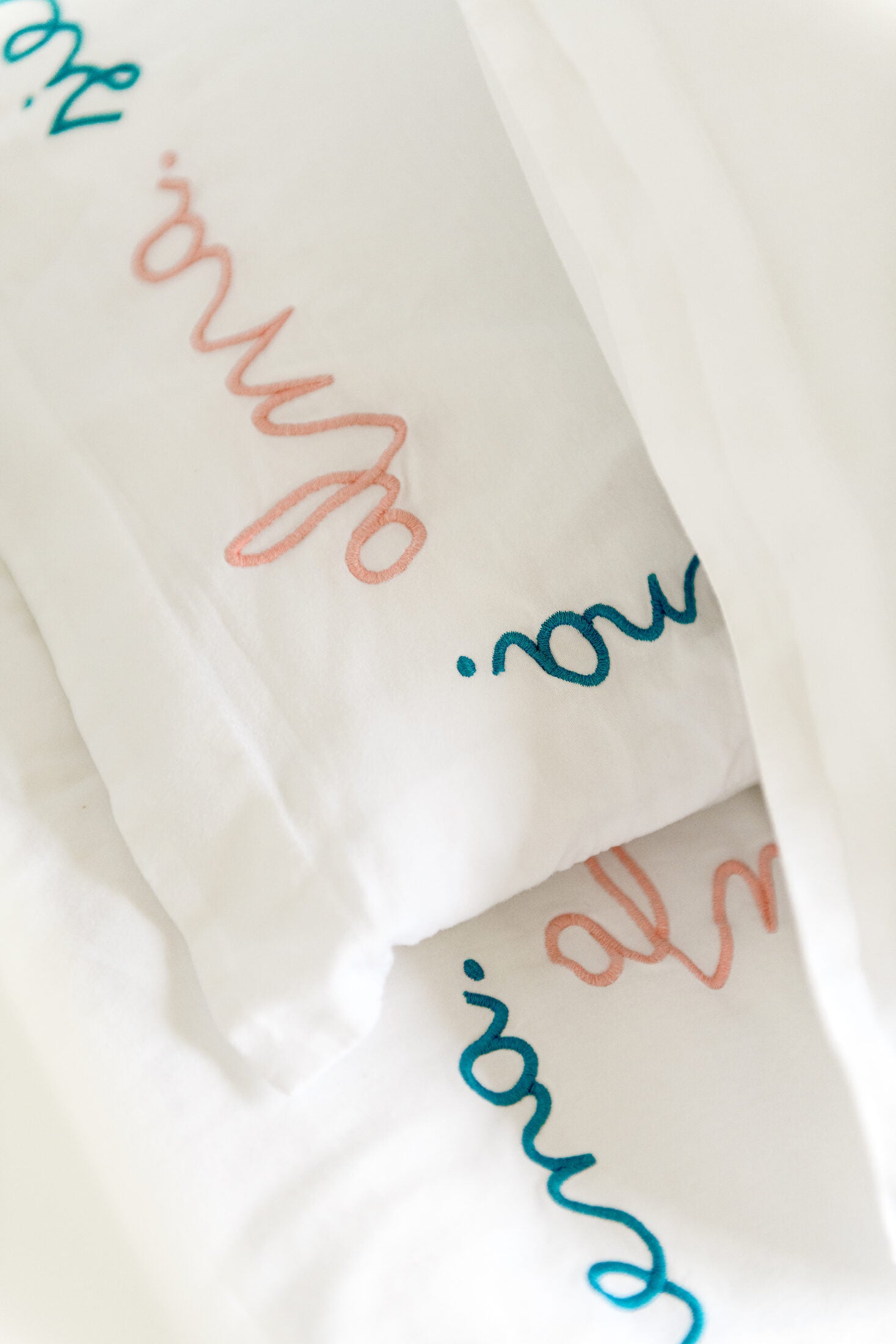 In Your Own Words — personalised embroidered kids bed linen | Maison Alia