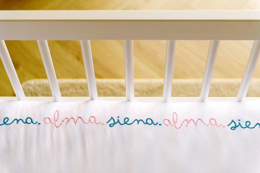 In Your Own Words — personalised embroidered kids bed linen | Maison Alia