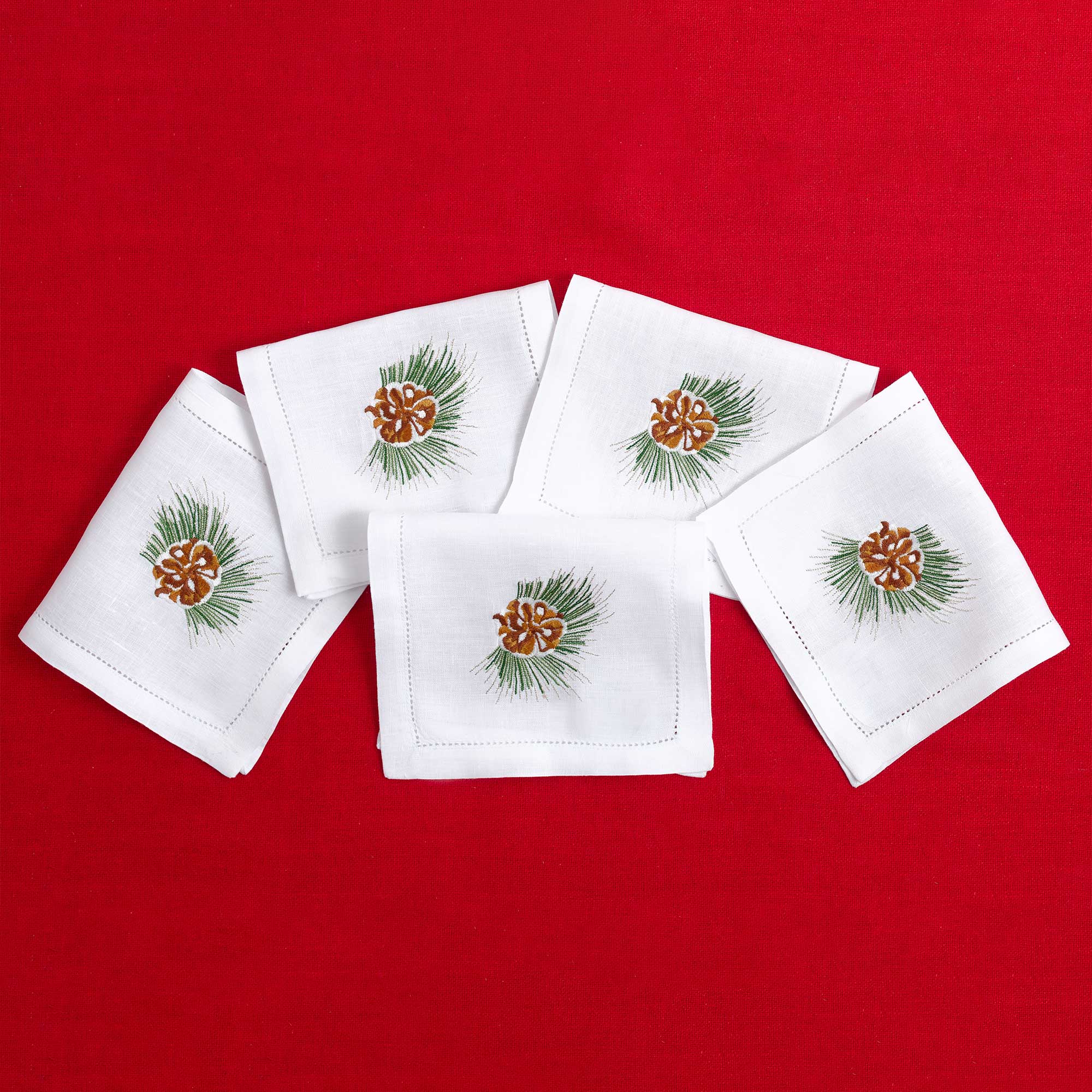 Table - Drink Placemat - Pine Cones & Silver Sparkles