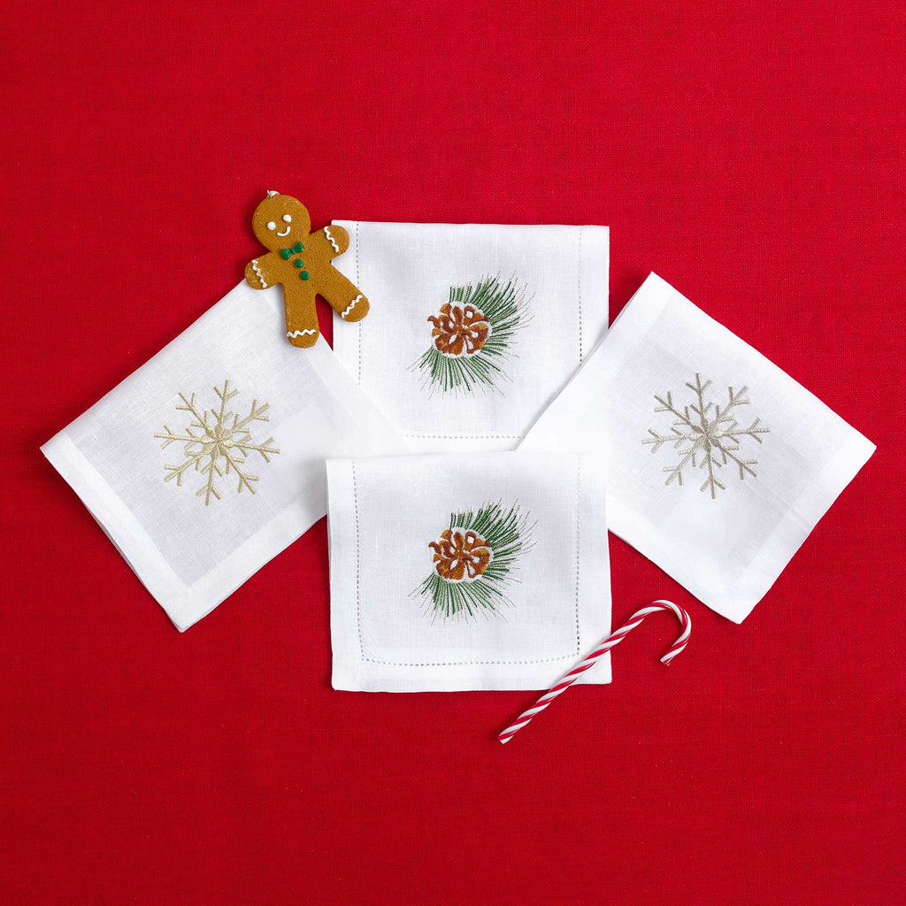 Table - Drink Placemat - Pine Cones & Silver Sparkles
