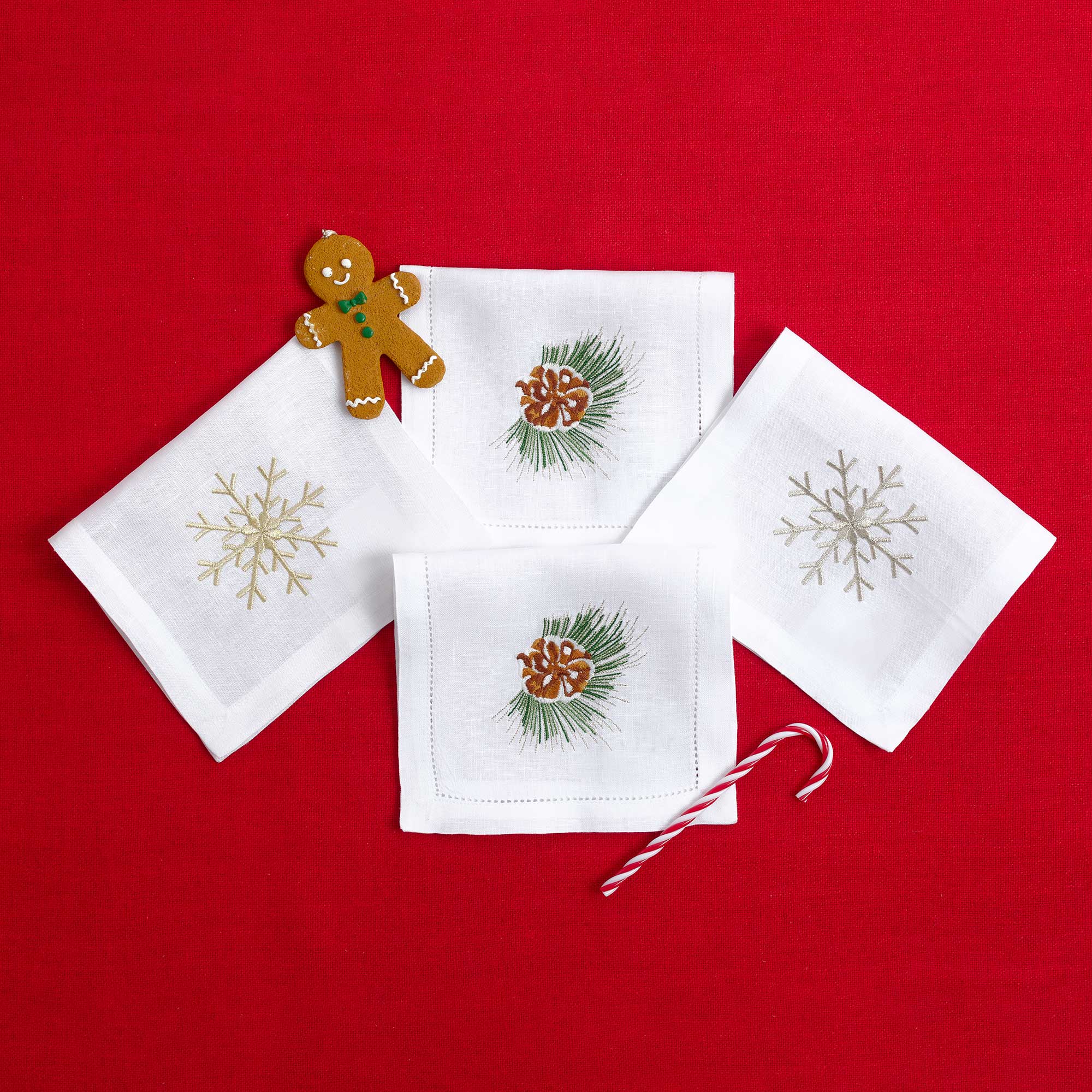 Table - Drink Placemat - Pine Cones & Silver Sparkles