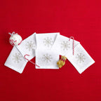 Table - Drink Placemat - Silver & Golden Snow Flakes