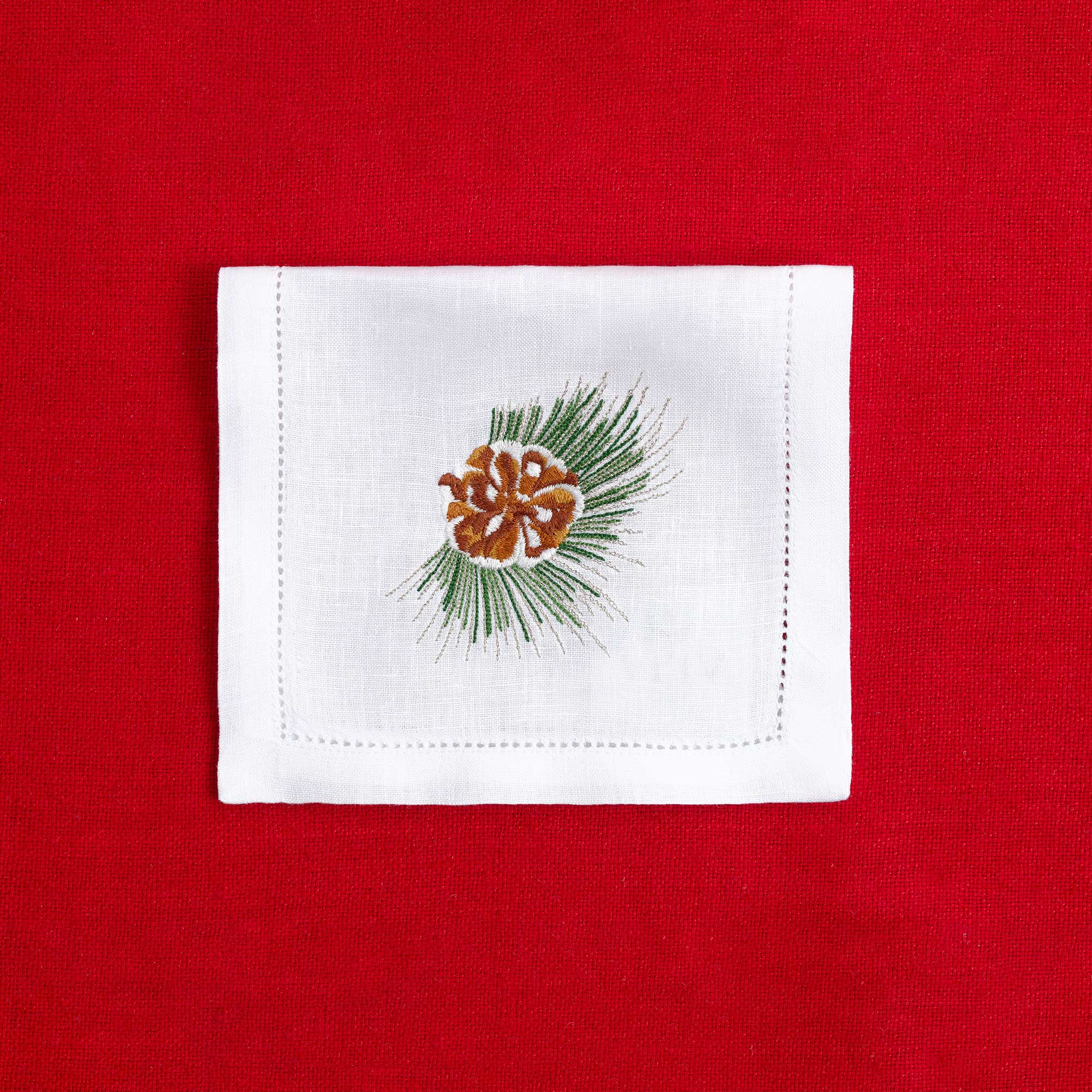 Table - Drink Placemat - Pine Cones & Silver Sparkles