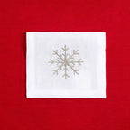 Table - Drink Placemat - Silver & Golden Snow Flakes