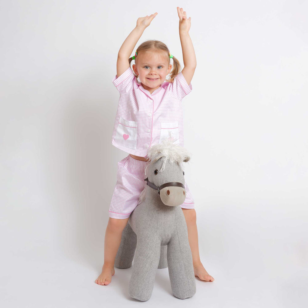 Kids - Pyjama Collection - Checkered Pink (Heart)