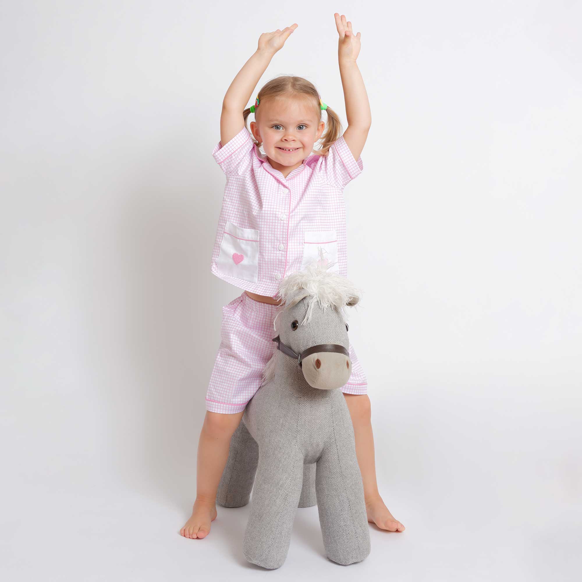 Kids - Pyjama Collection - Checkered Pink (Heart)