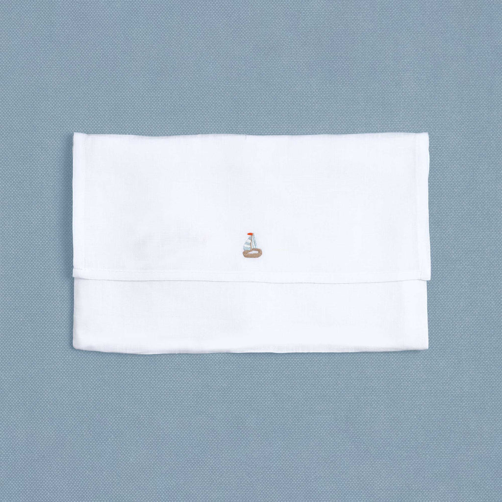 Table - Drink Placemat - Sailboats Classic (Hand Embroidered)