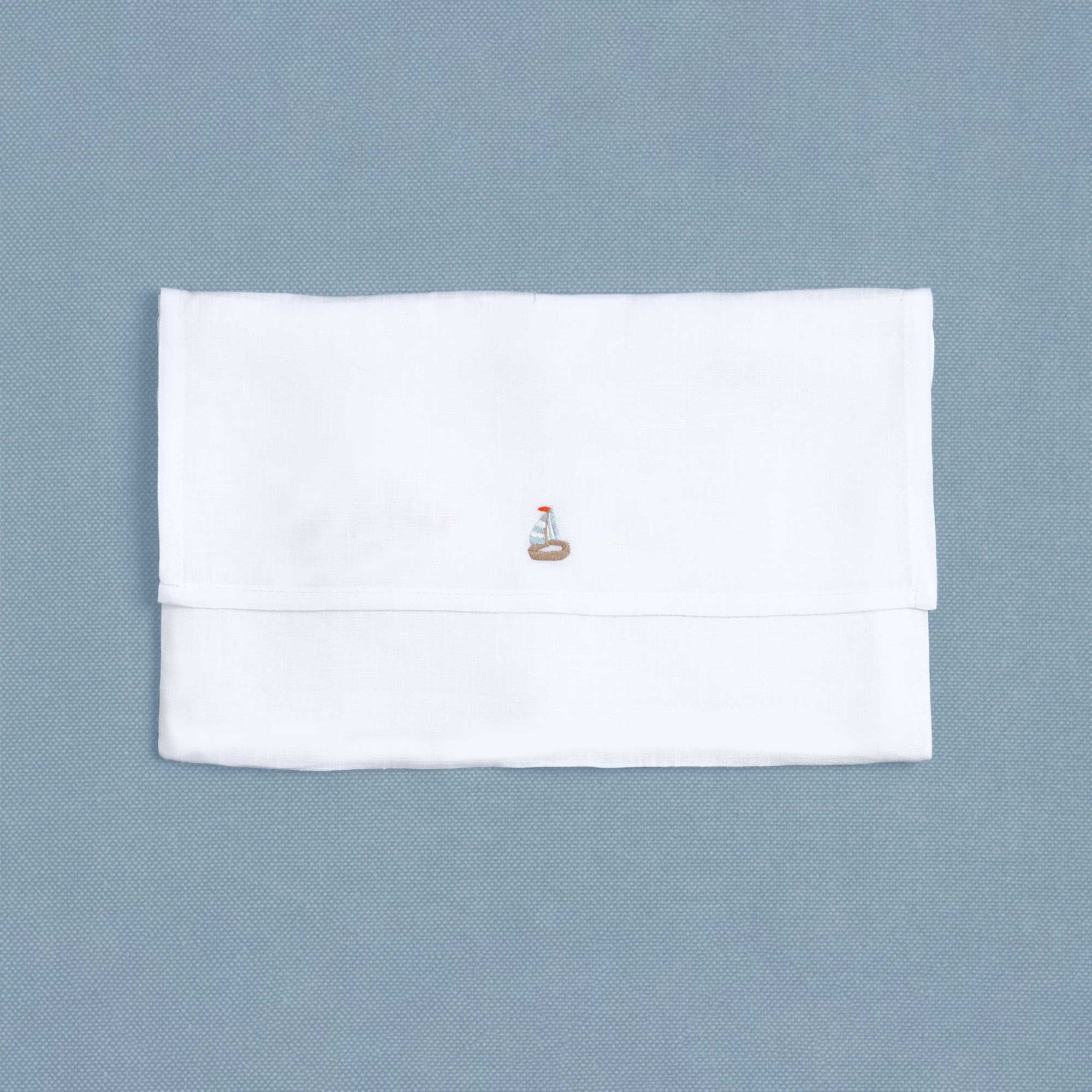 Table - Drink Placemat - Sailboats Classic (Hand Embroidered)