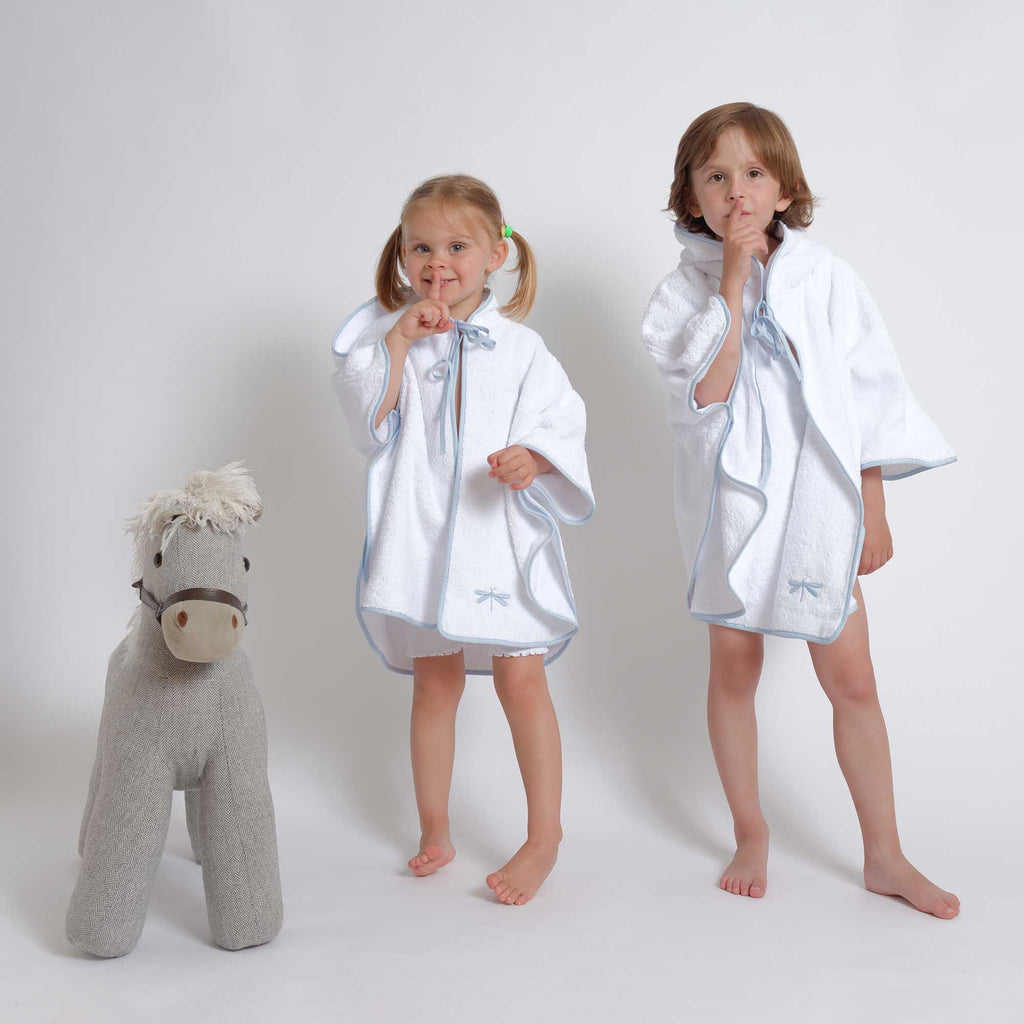 Kids - Bath Collection - Ponchos (Light Blue Piping & Dragonfly)