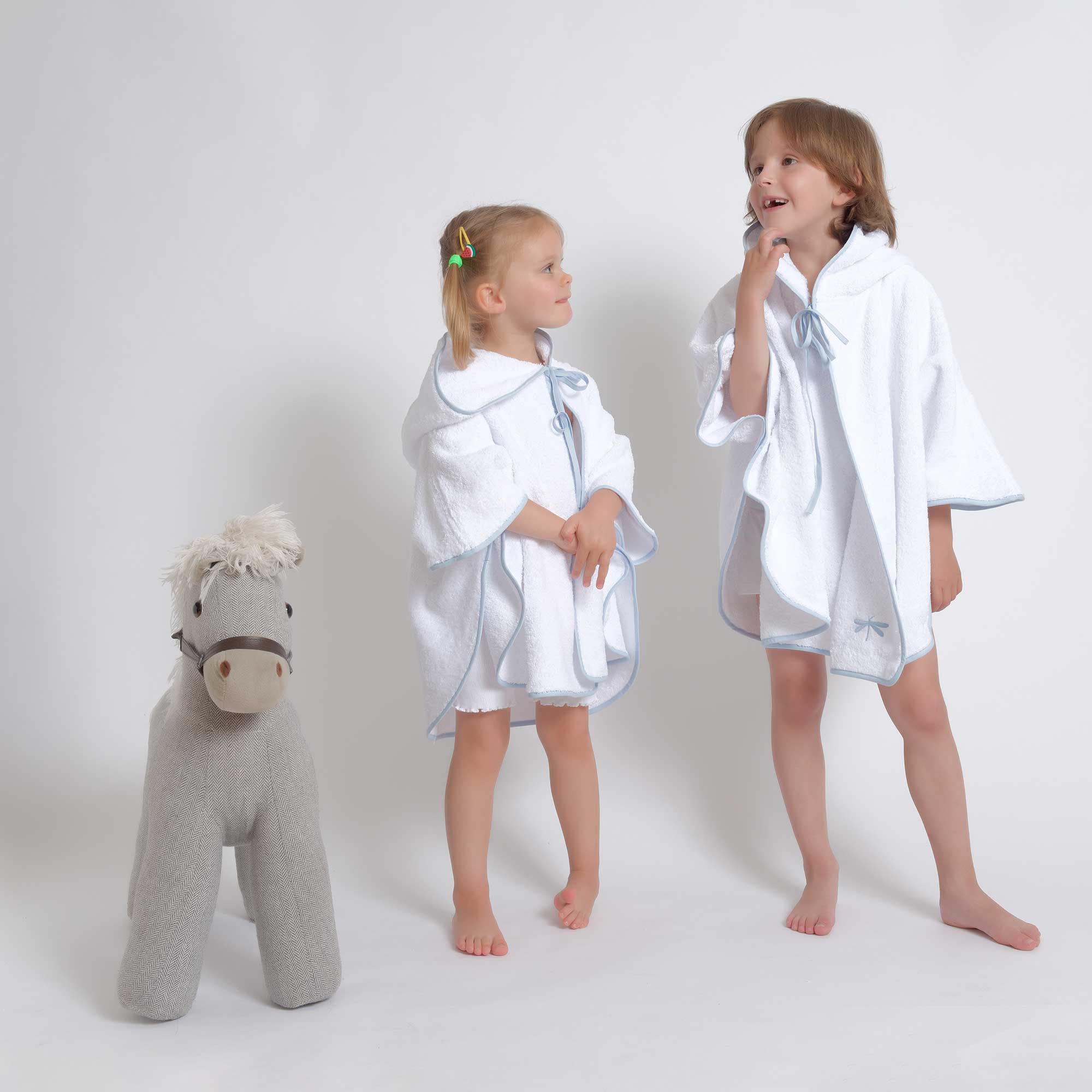 Kids - Bath Collection - Ponchos (Light Blue Piping & Dragonfly)