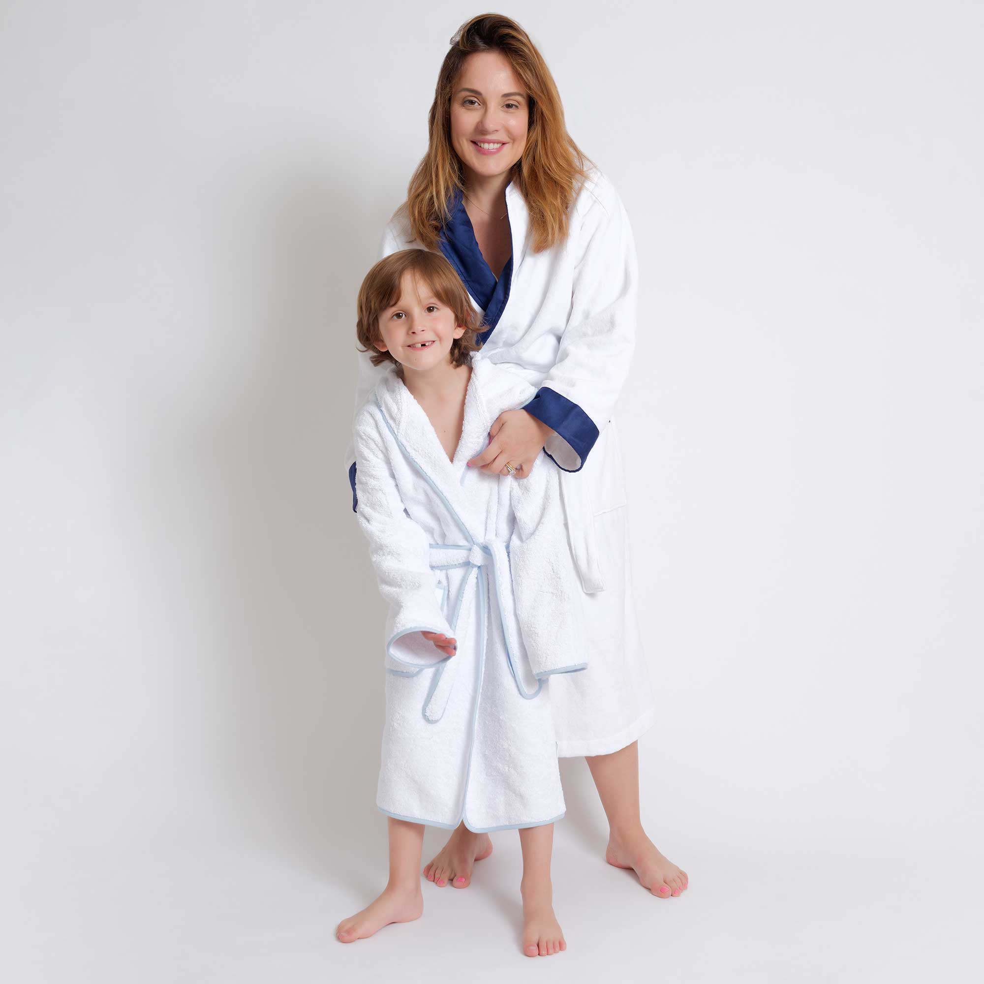 Kids - Bath Collection - Bathrobes (Light Blue Piping & Fish)