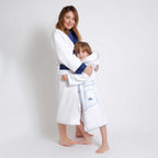 Bath Collection - Venezia White & Border Navy Sateen