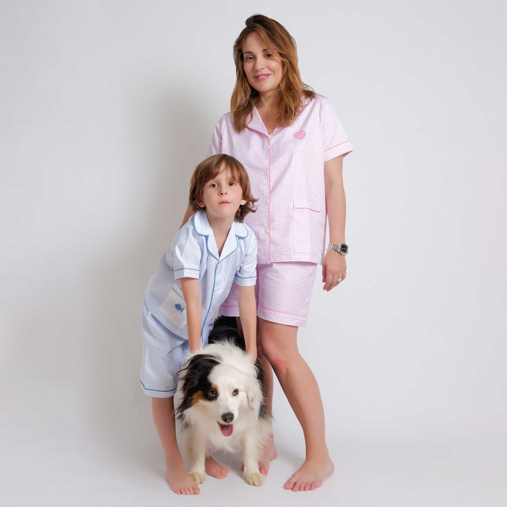 Kids - Pyjama Collection - Checkered Blue (Fish)