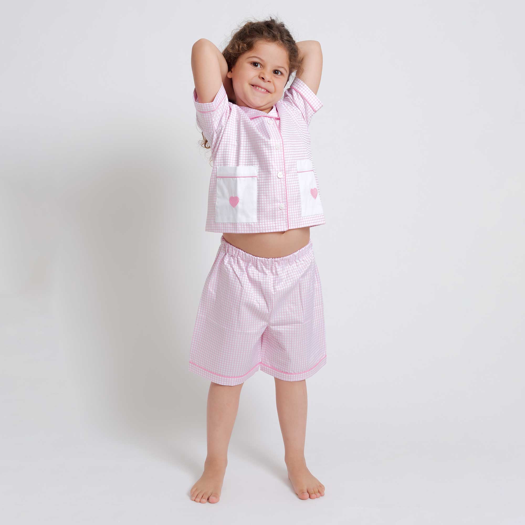 Kids - Pyjama Collection - Checkered Pink (Heart)