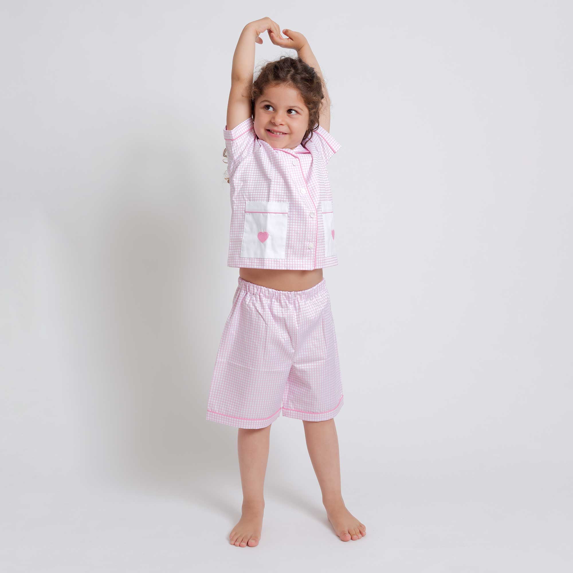 Kids - Pyjama Collection - Checkered Pink (Heart)