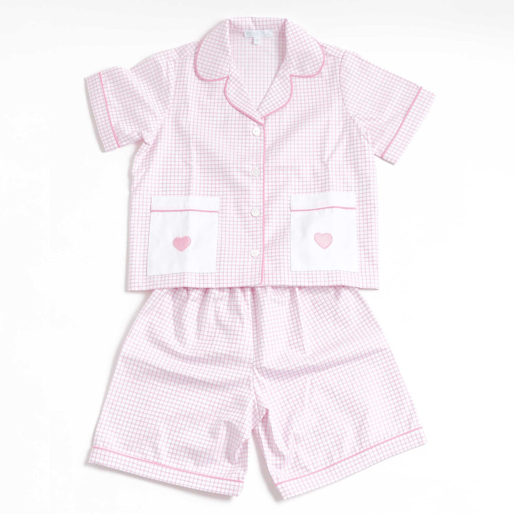 Kids - Pyjama Collection - Checkered Pink (Heart)