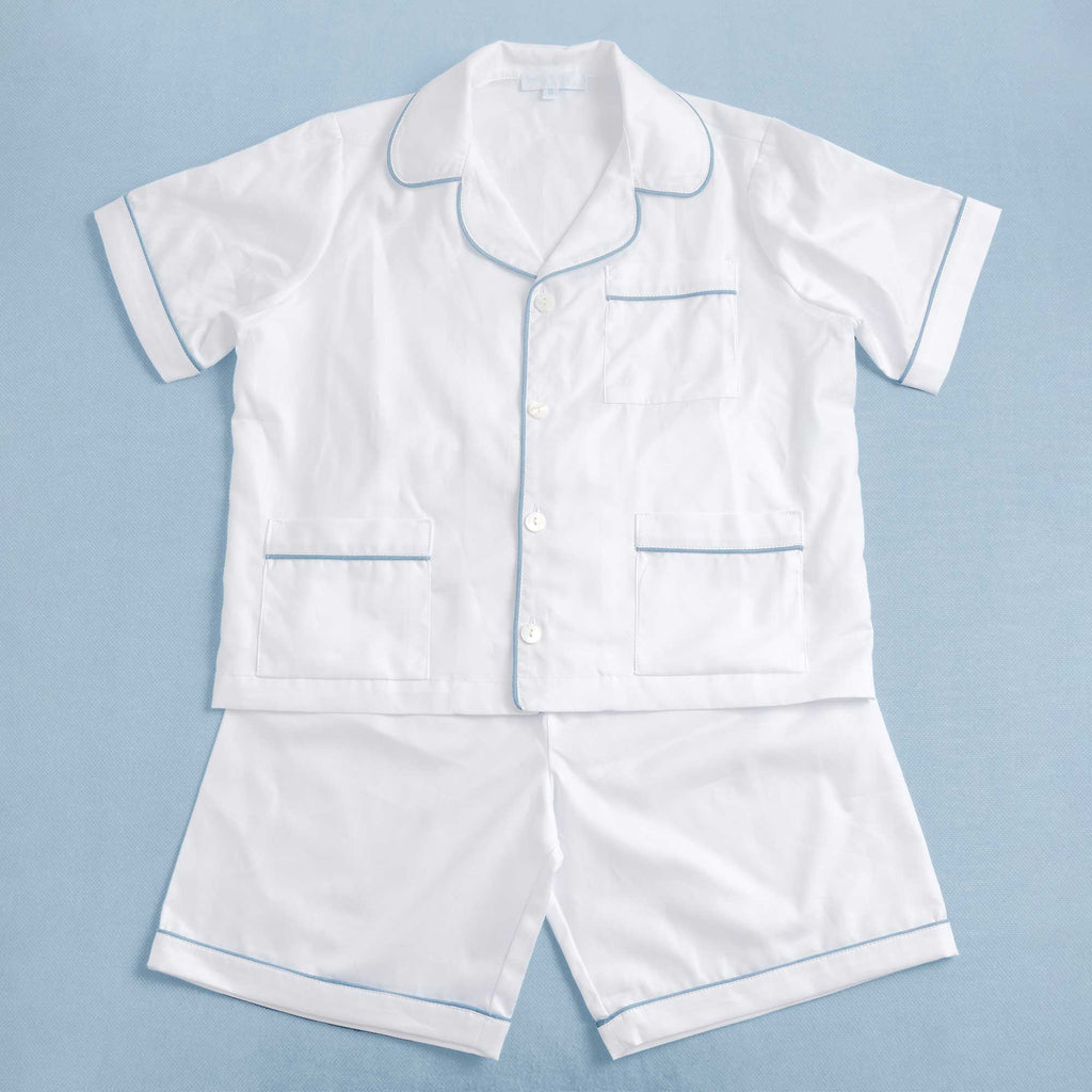 Kids - Pyjama Collection - Light Blue Piping (Fish)
