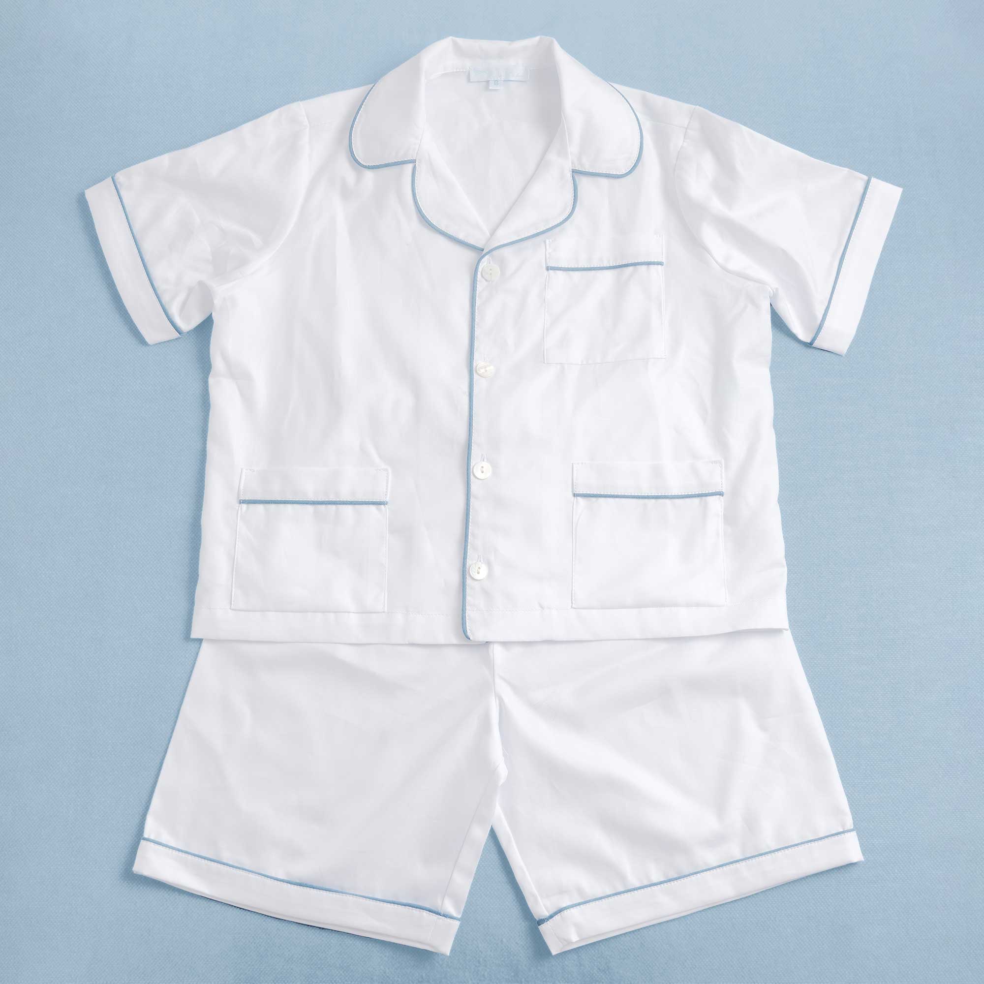 Kids - Pyjama Collection - Light Blue Piping (Fish)