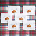 Winter Chalets (Hand Embroidered) (Cocktail Napkins) — hand-embroidered Italian linen cocktail napkin | Maison Alia