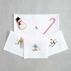 Table - Drink Placemat - Skiiers (Hand Embroidered)