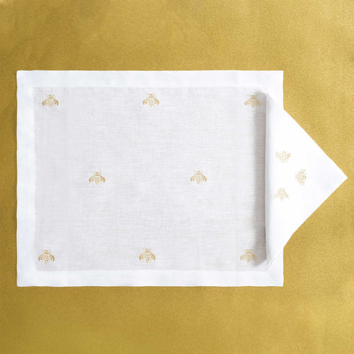 Bees — hand-embroidered Italian linen | Maison Alia