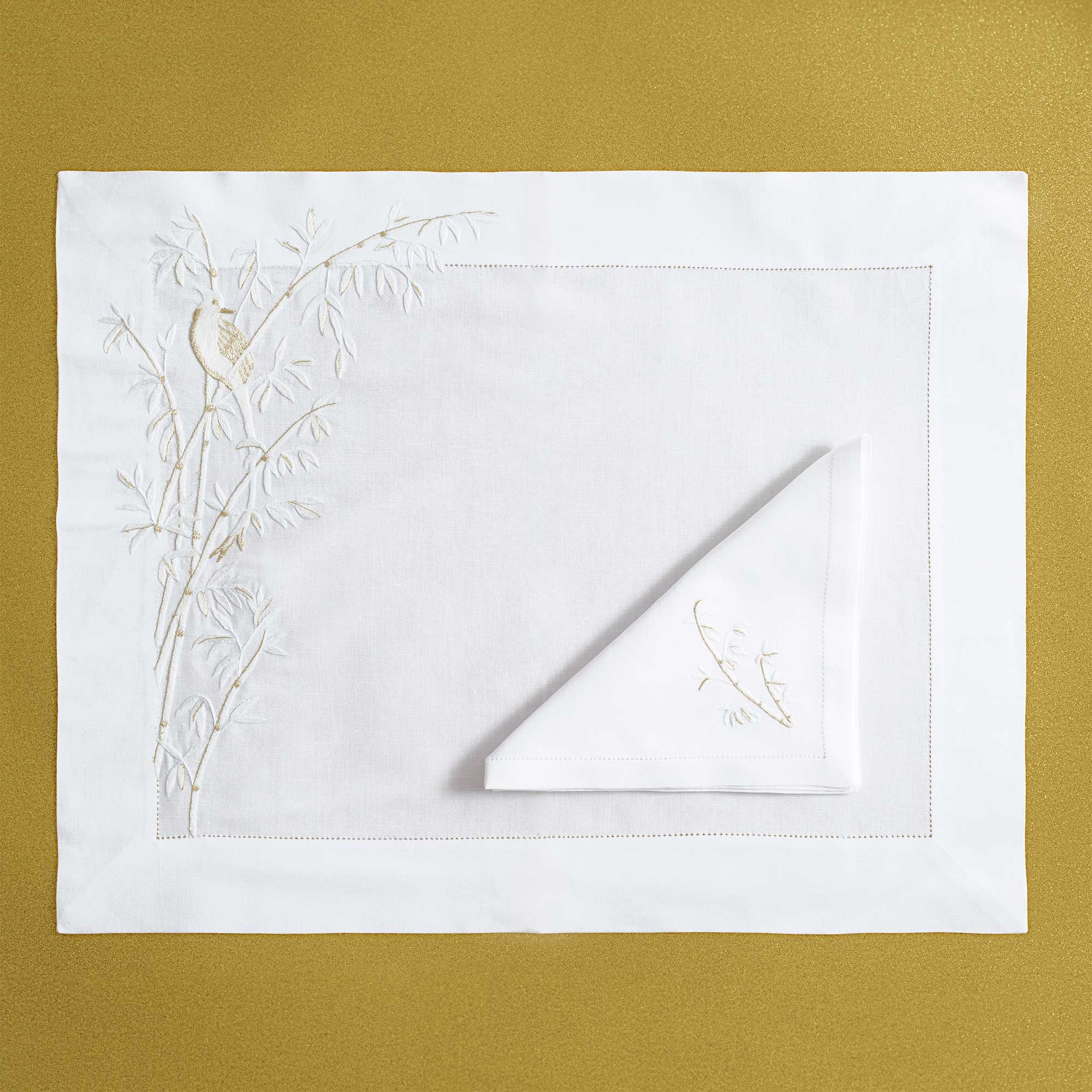 Table - Placemat - Bambou (Hand Embroidered)