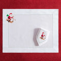 Santa Claus is Coming... (Hand Embroidered) (Placemat + Napkin) — hand-embroidered Italian linen placemat & napkin set | Maison Alia