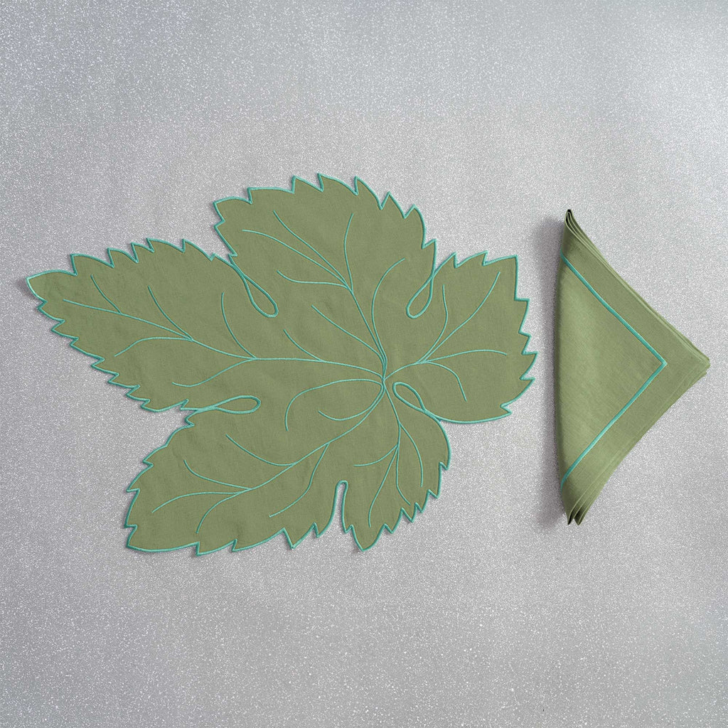 Table - Placemat - Green Leaves