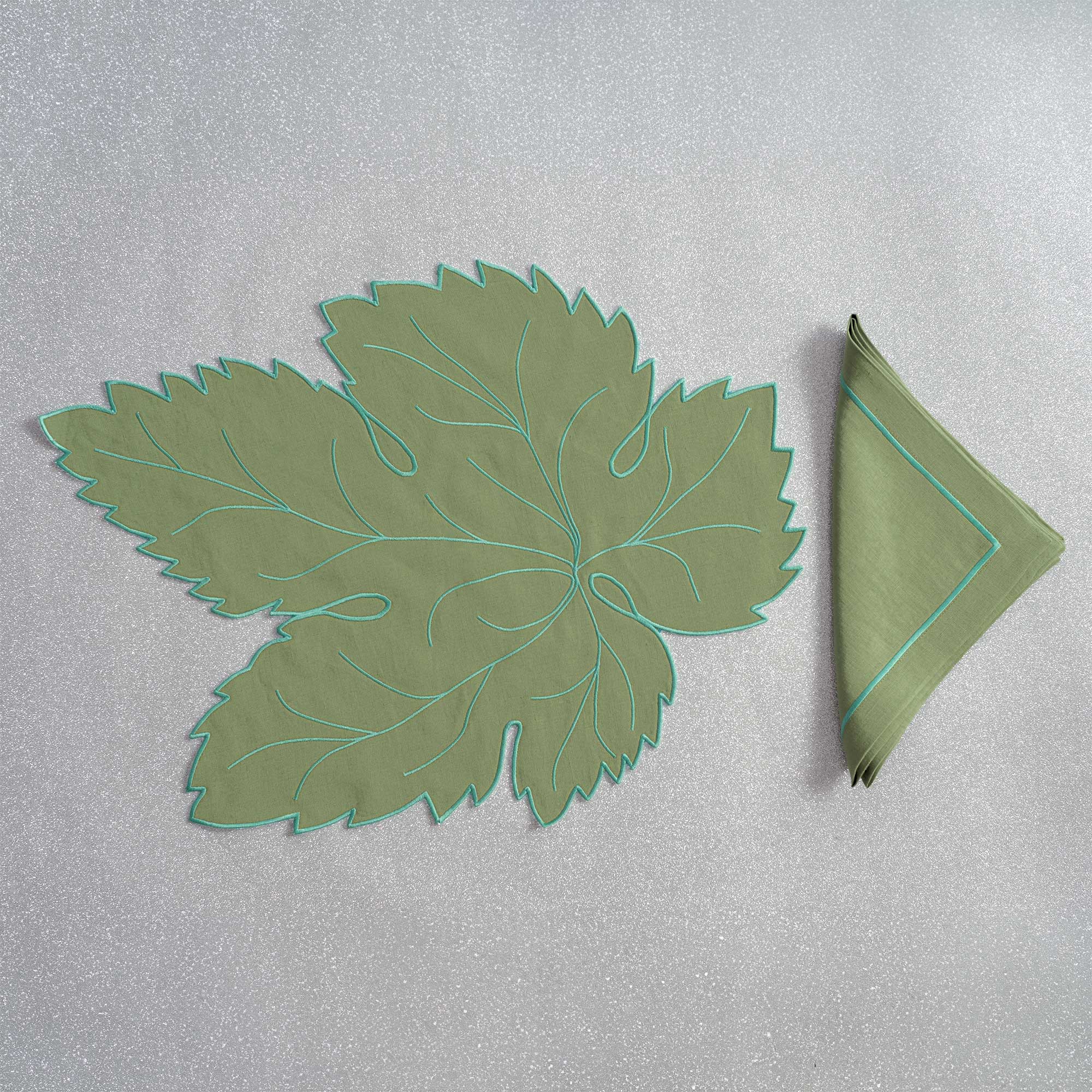Table - Placemat - Green Leaves