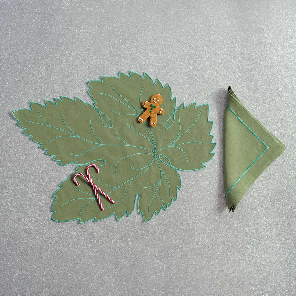 Table - Placemat - Green Leaves