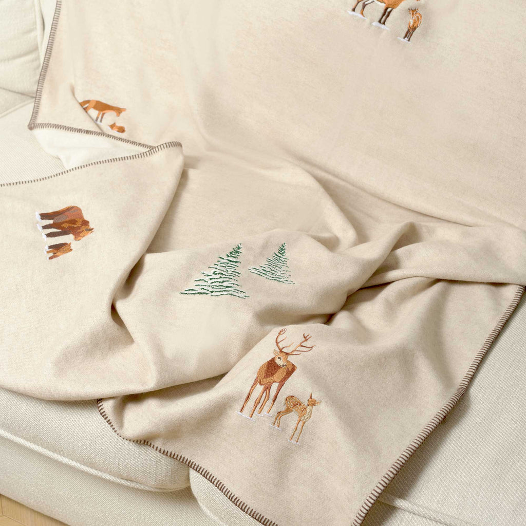 Solid Colour Throw — hand-embroidered pure cashmere throw | Maison Alia