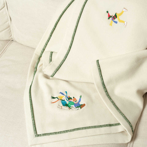 Bed Collection - Throws — embroidered linen throw | Maison Alia