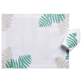 Festive Green Fern (Placemat + Napkin) — hand-embroidered Italian linen placemat & napkin set | Maison Alia