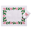 Holy Branches and Candy (Placemat + Napkin) — hand-embroidered Italian linen placemat & napkin set | Maison Alia