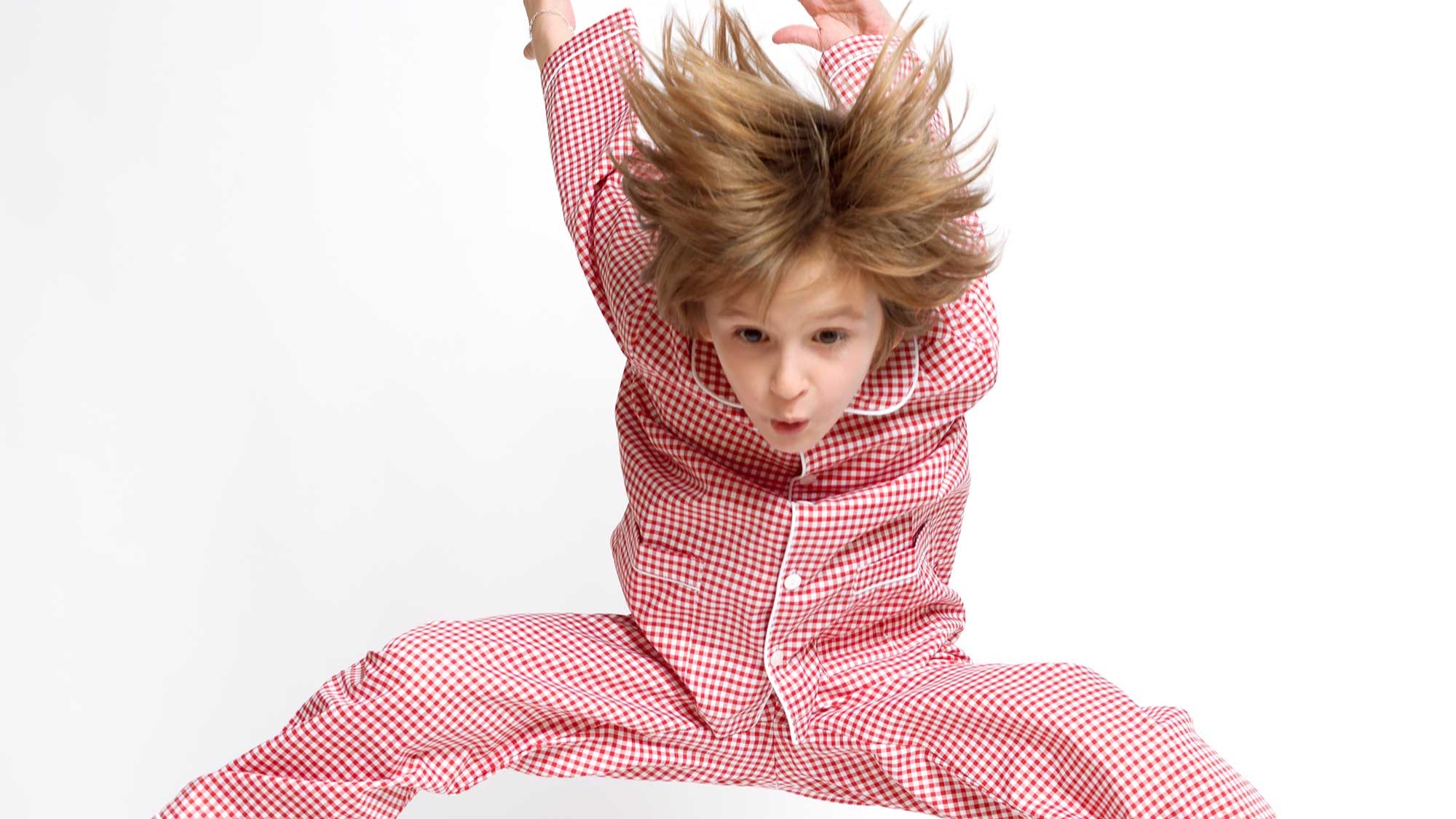 Kids - Pyjama Collection - Checkered Red & White Piping