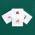 Mountain Animals - Cocktail Napkins — hand-embroidered Italian linen cocktail napkin | Maison Alia