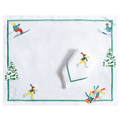 Piste d'Argent (Placemat + Napkin) — hand-embroidered Italian linen placemat & napkin set | Maison Alia