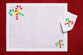 Christmas Candy Corn (Placemat + Napkin) — hand-embroidered Italian linen placemat & napkin set | Maison Alia
